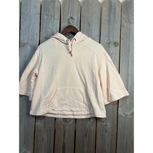 William Rast So Hoodie Peach Cropped Short Sleeve Sweatshirt